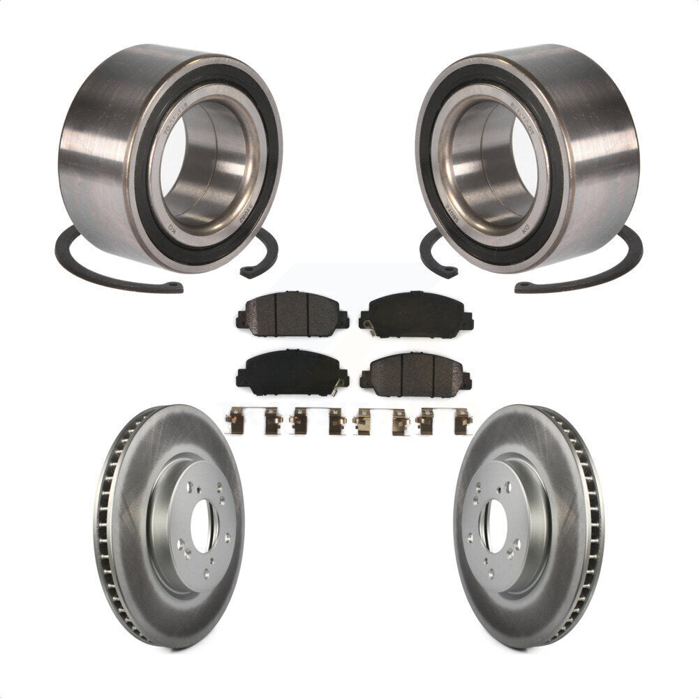 Kit de rotors et plaquettes de frein à disque enduits de roulement de roue avant pour Honda Accord