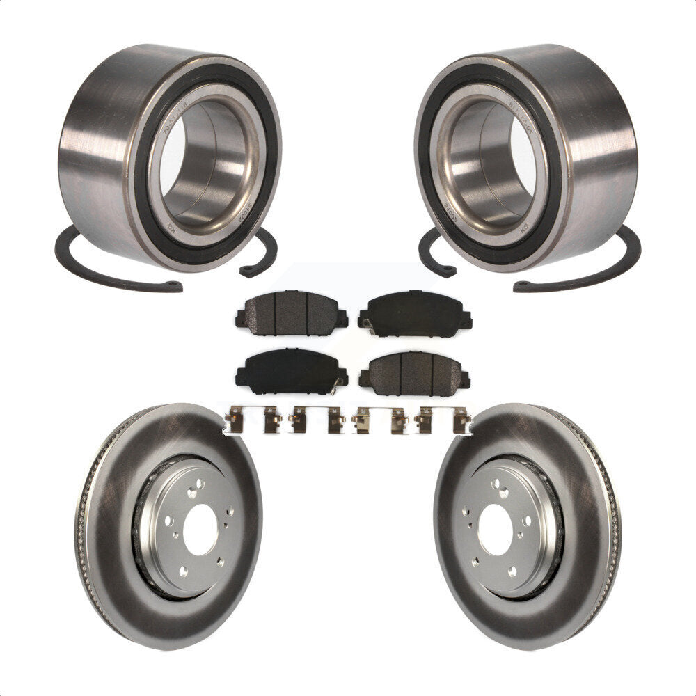 Kit de rotors et plaquettes de frein à disque enduits de roulement de roue avant pour Honda Accord