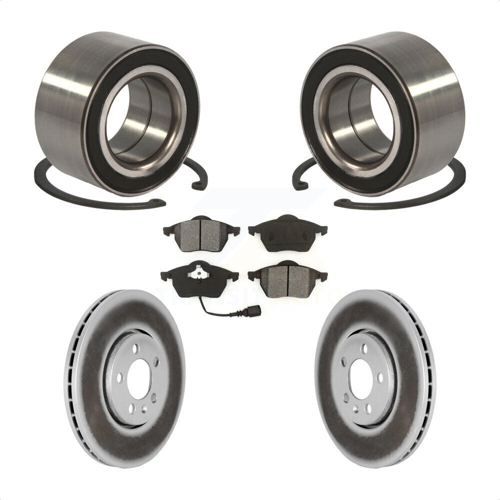 Kit de rotor et de plaquettes de frein enduits de roulement de roue avant pour Volkswagen Golf 2.8 1999