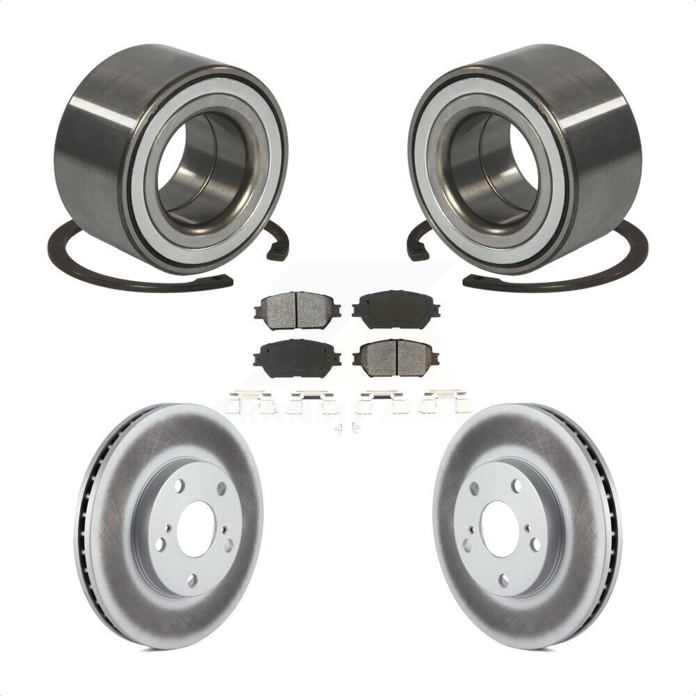 Kit de rotors et plaquettes de frein à disque enduits de roulement de roue avant pour Toyota Camry