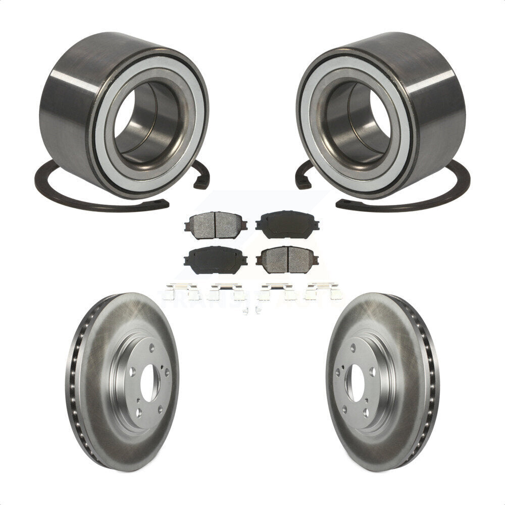 Kit de rotors et plaquettes de frein à disque enduits de roulement de roue avant pour Toyota Camry
