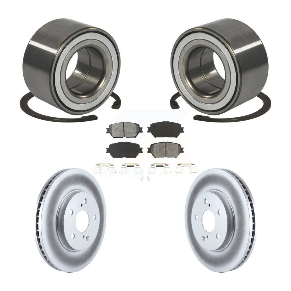 Kit de rotors et plaquettes de frein à disque enduits de roulement de roue avant pour Toyota Camry
