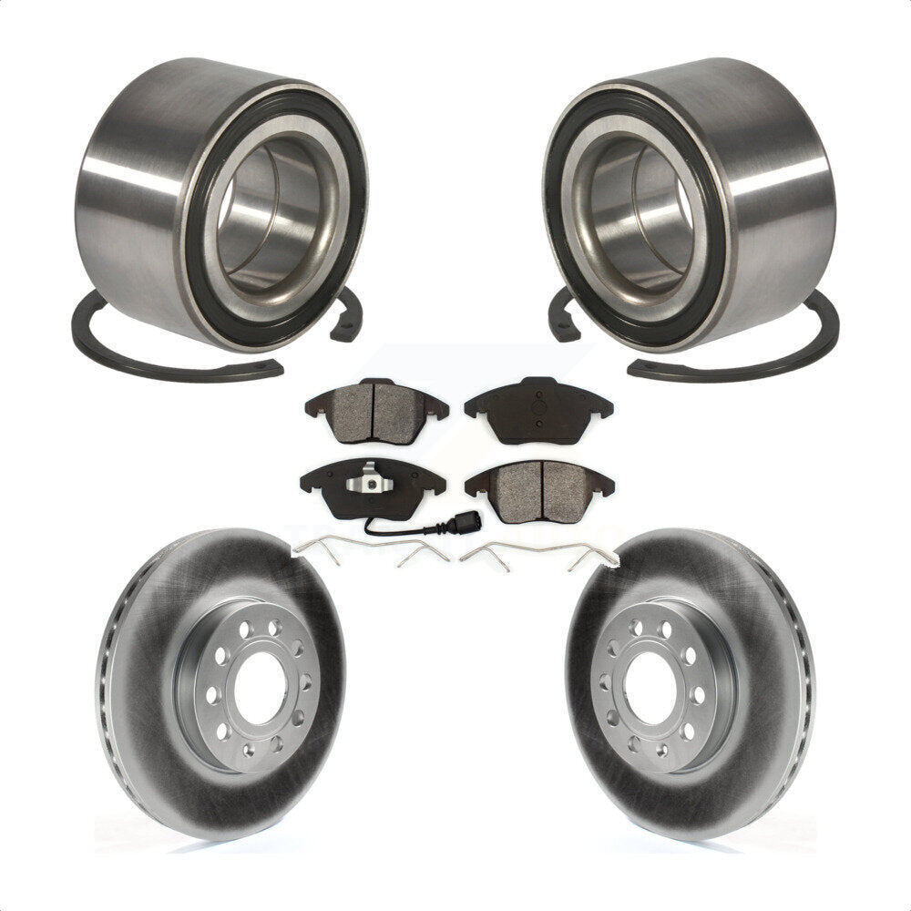 Kit de rotors et plaquettes de frein à disque enduits de roulement de roue avant pour Volkswagen Jetta