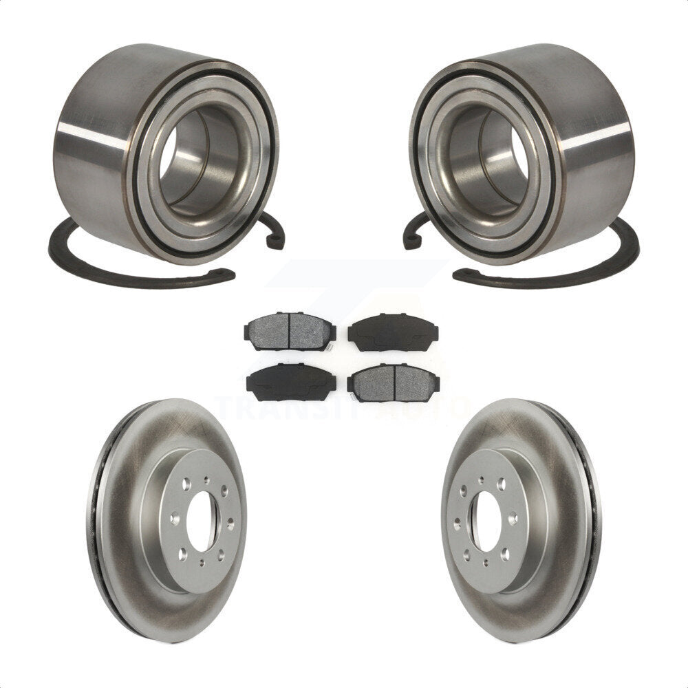 Kit de rotors et plaquettes de frein à disque enduits de roulement de roue avant pour Honda Civic