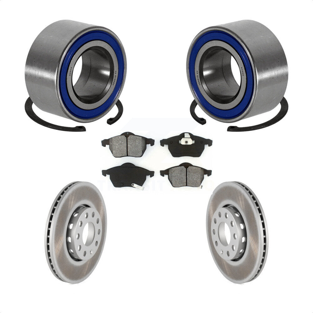 Kit de Rotor et de plaquettes de frein enduits de roulement de roue avant, pour Volkswagen Passat Audi A