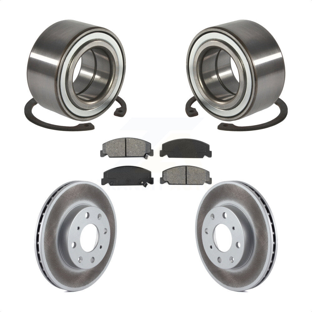 Kit de rotors et plaquettes de frein à disque enduits de roulement de roue avant pour Honda Civic