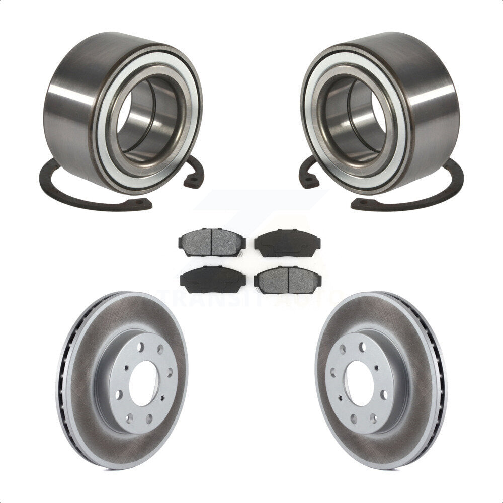 Kit de rotors et plaquettes de frein à disque enduits de roulement de roue avant pour Honda Civic
