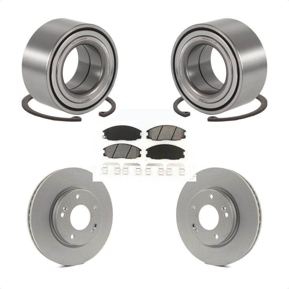 Kit de rotors et plaquettes de frein à disque enduits de roulement de roue avant pour Hyundai Santa Fe
