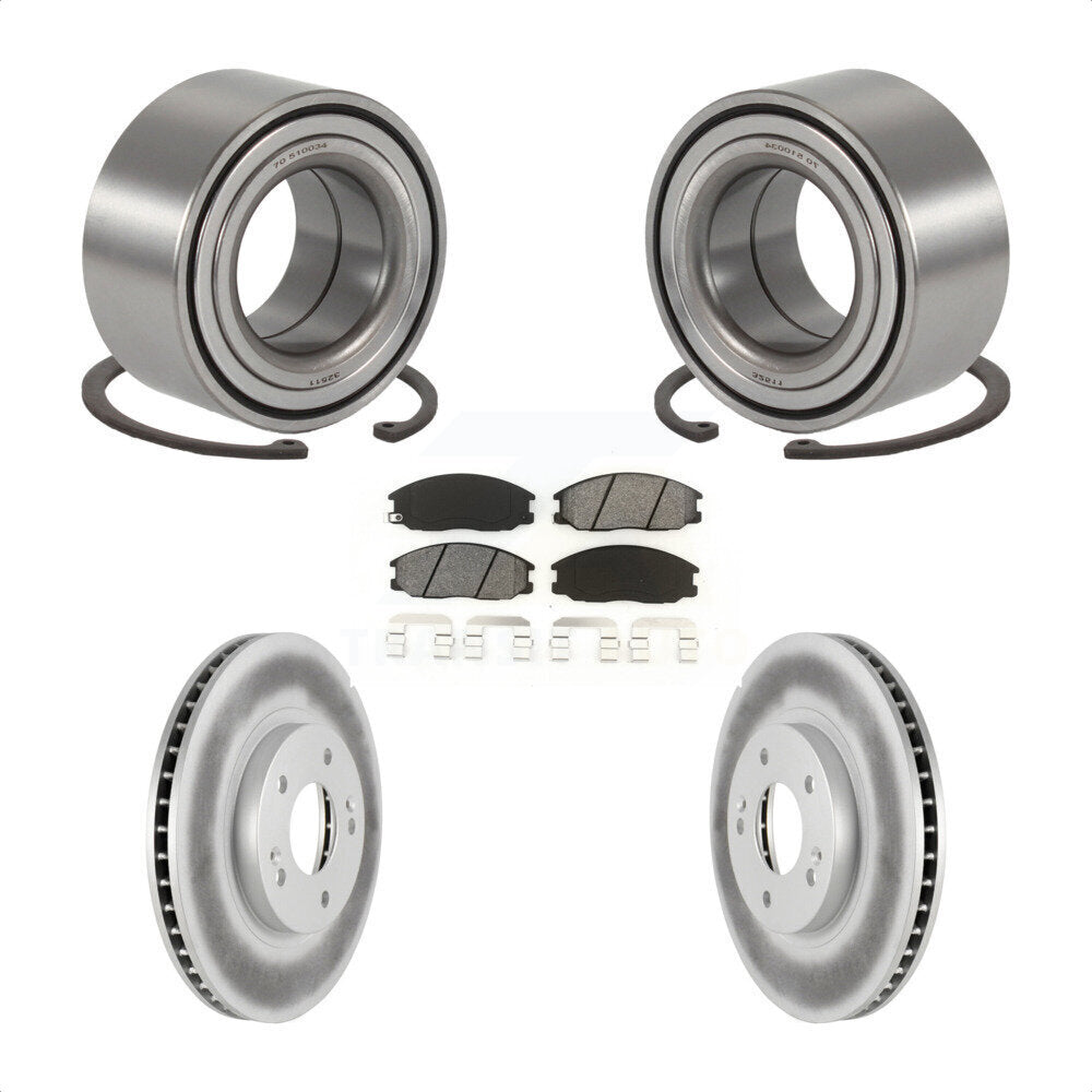 Kit de rotors et plaquettes de frein à disque enduits de roulement de roue avant pour Hyundai Santa Fe
