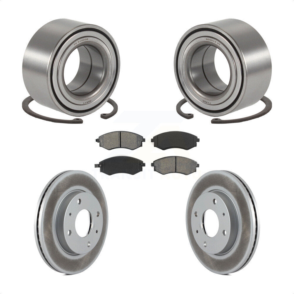 Kit de rotors et plaquettes de frein à disque enduits de roulement de roue avant pour Hyundai Sonata