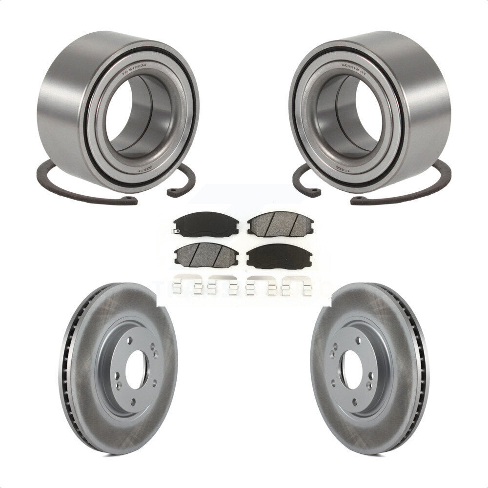 Kit de rotors et plaquettes de frein à disque enduits de roulement de roue avant pour Hyundai XG350