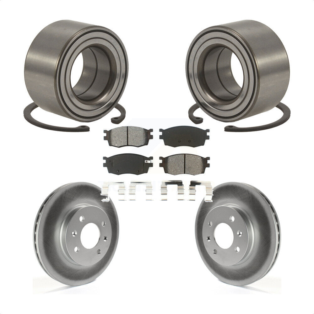 Kit de Rotor et de plaquettes de frein revêtus de roulement de roue avant, pour Hyundai Accent Kia Rio Rio