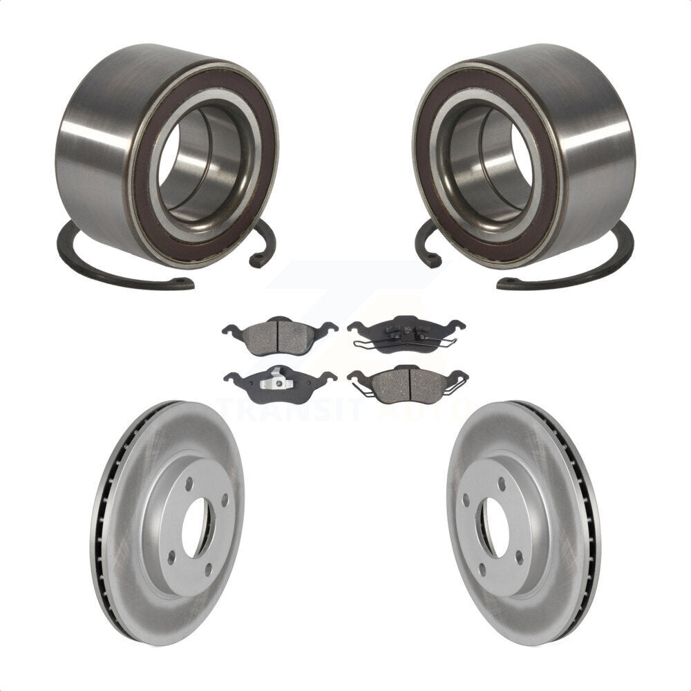 Kit de rotors et plaquettes de frein à disque enduits de roulement de roue avant pour Ford Focus