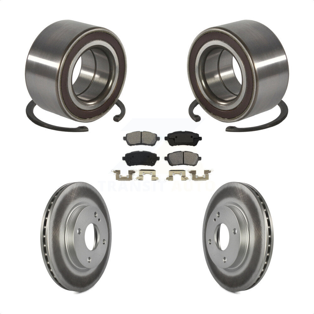 Kit de rotors et plaquettes de frein à disque enduits de roulement de roue avant pour Ford Fiesta
