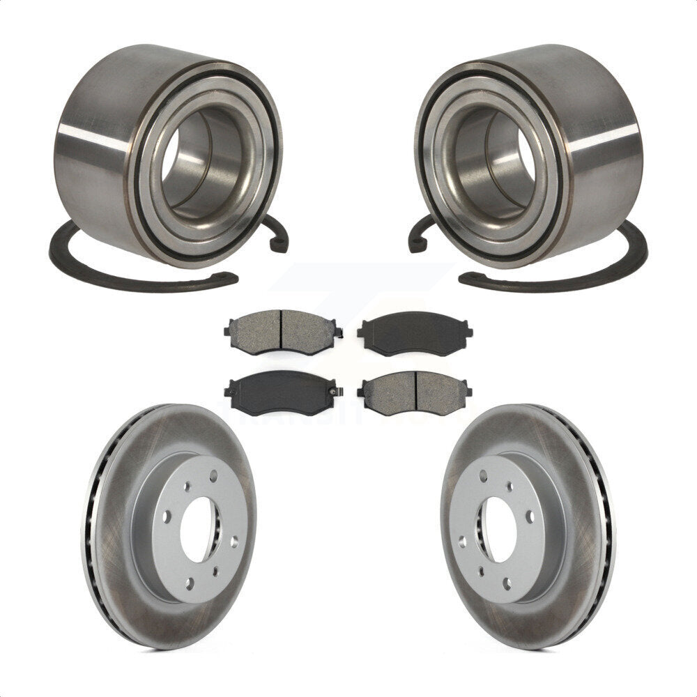 Kit de rotors et plaquettes de frein à disque enduits de roulement de roue avant pour Nissan Sentra 1.8