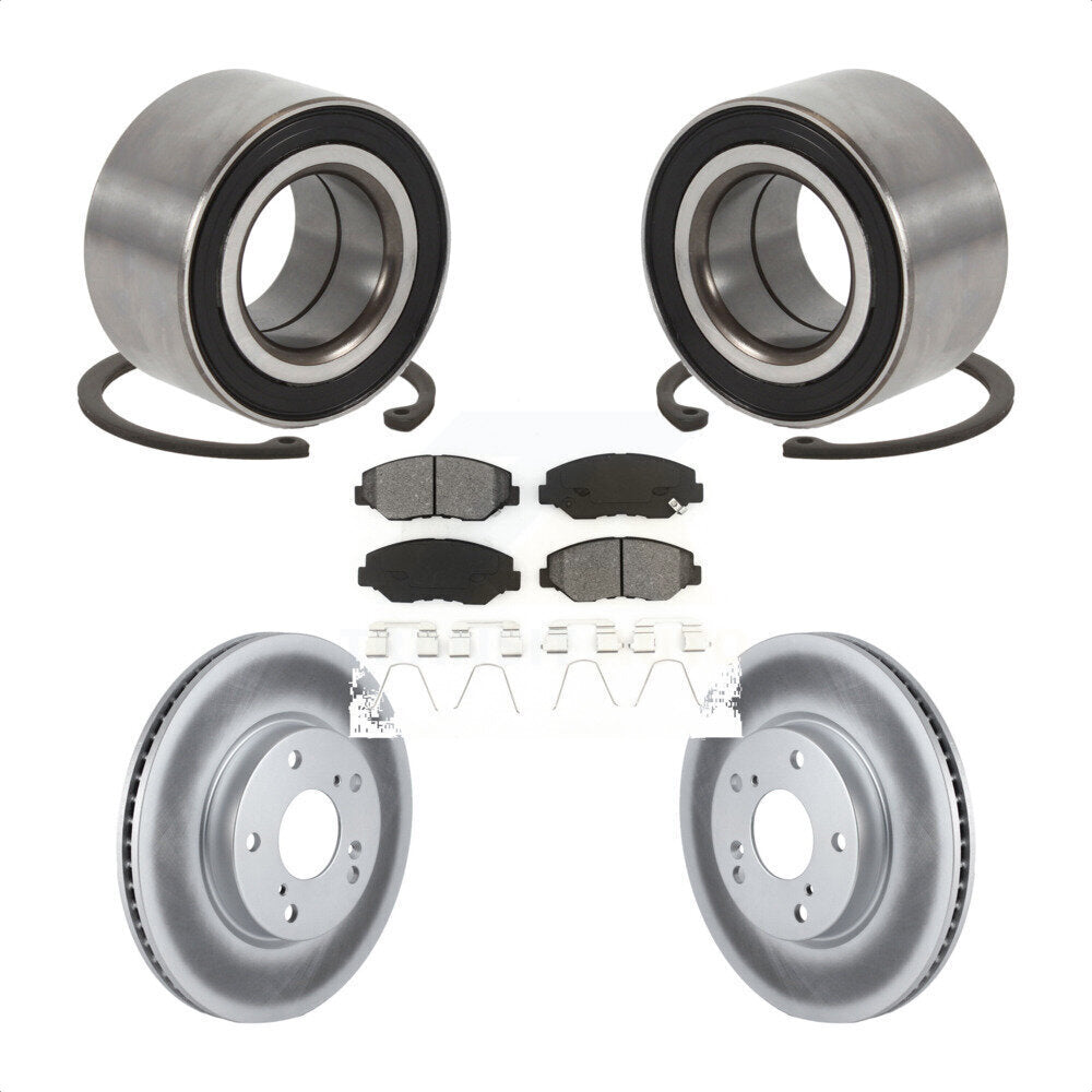 Kit de rotors et plaquettes de frein à disque enduits de roulement de roue avant pour Honda Civic