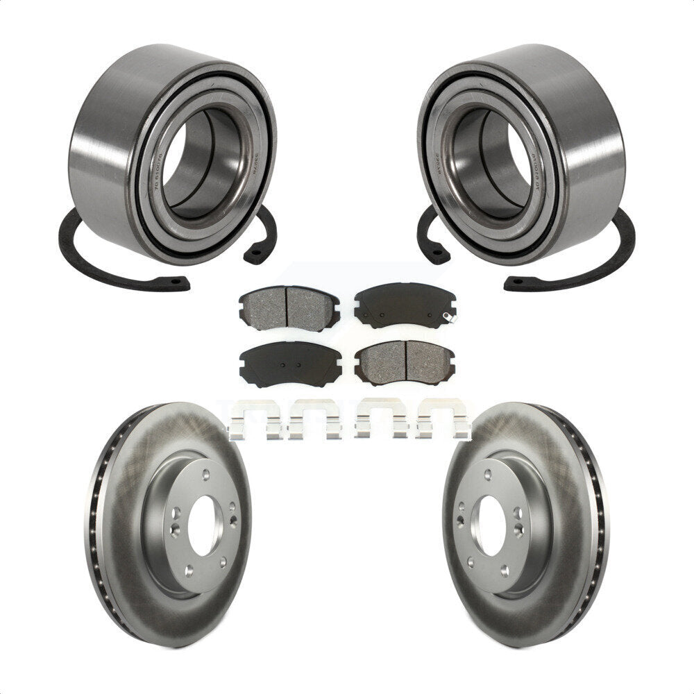Kit de rotors et plaquettes de frein à disque enduits de roulement de roue avant pour Hyundai Tiburon