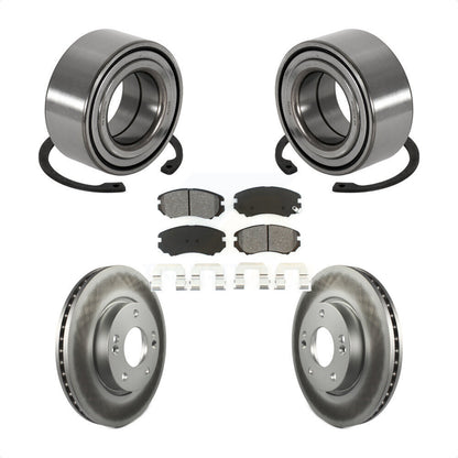 Kit de rotors et plaquettes de frein à disque enduits de roulement de roue avant pour Hyundai Tiburon