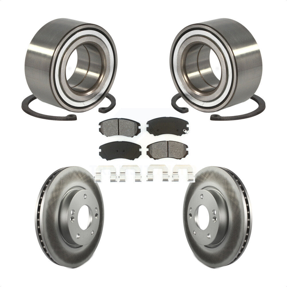 Kit de rotors et plaquettes de frein à disque enduits de roulement de roue avant pour Hyundai Tiburon