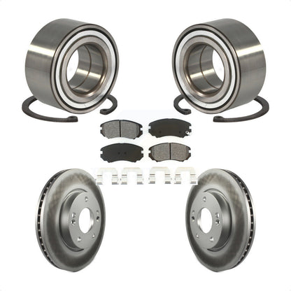 Kit de rotors et plaquettes de frein à disque enduits de roulement de roue avant pour Hyundai Tiburon