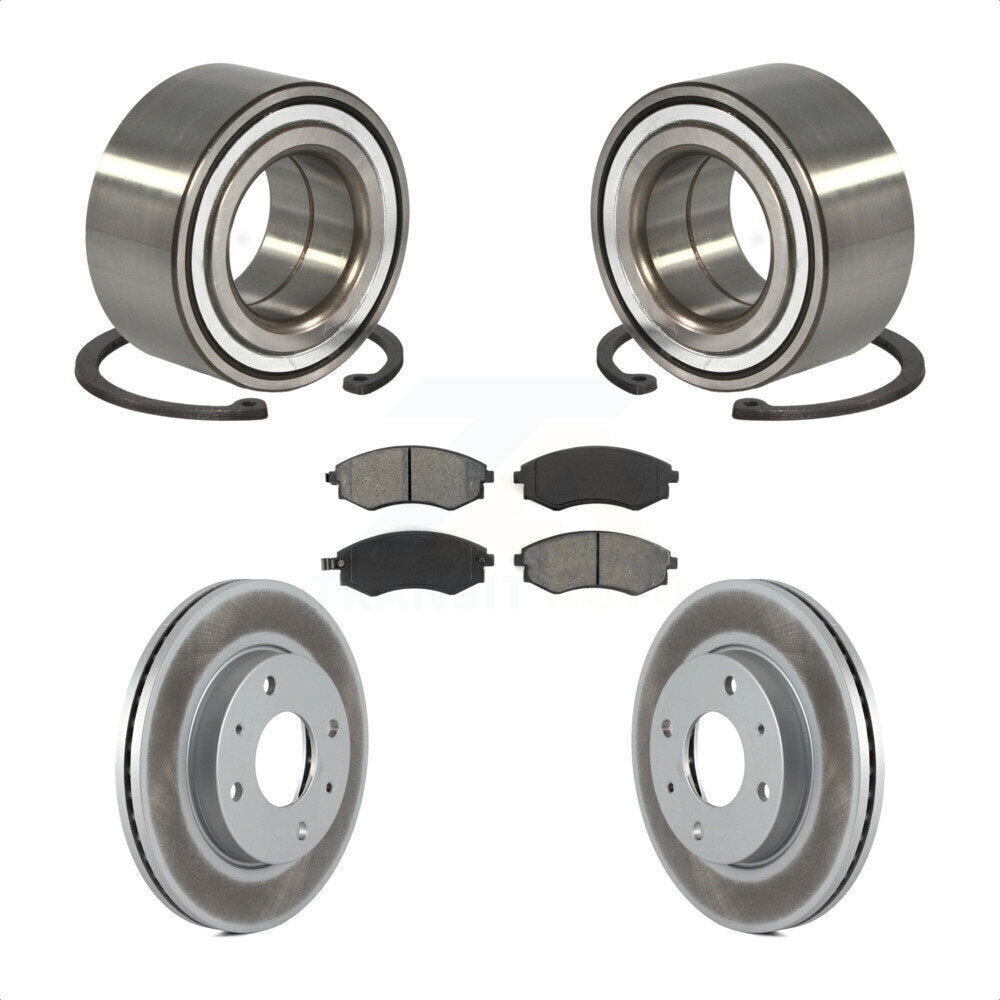 Kit de rotors et plaquettes de frein à disque enduits de roulement de roue avant pour Hyundai Elantra