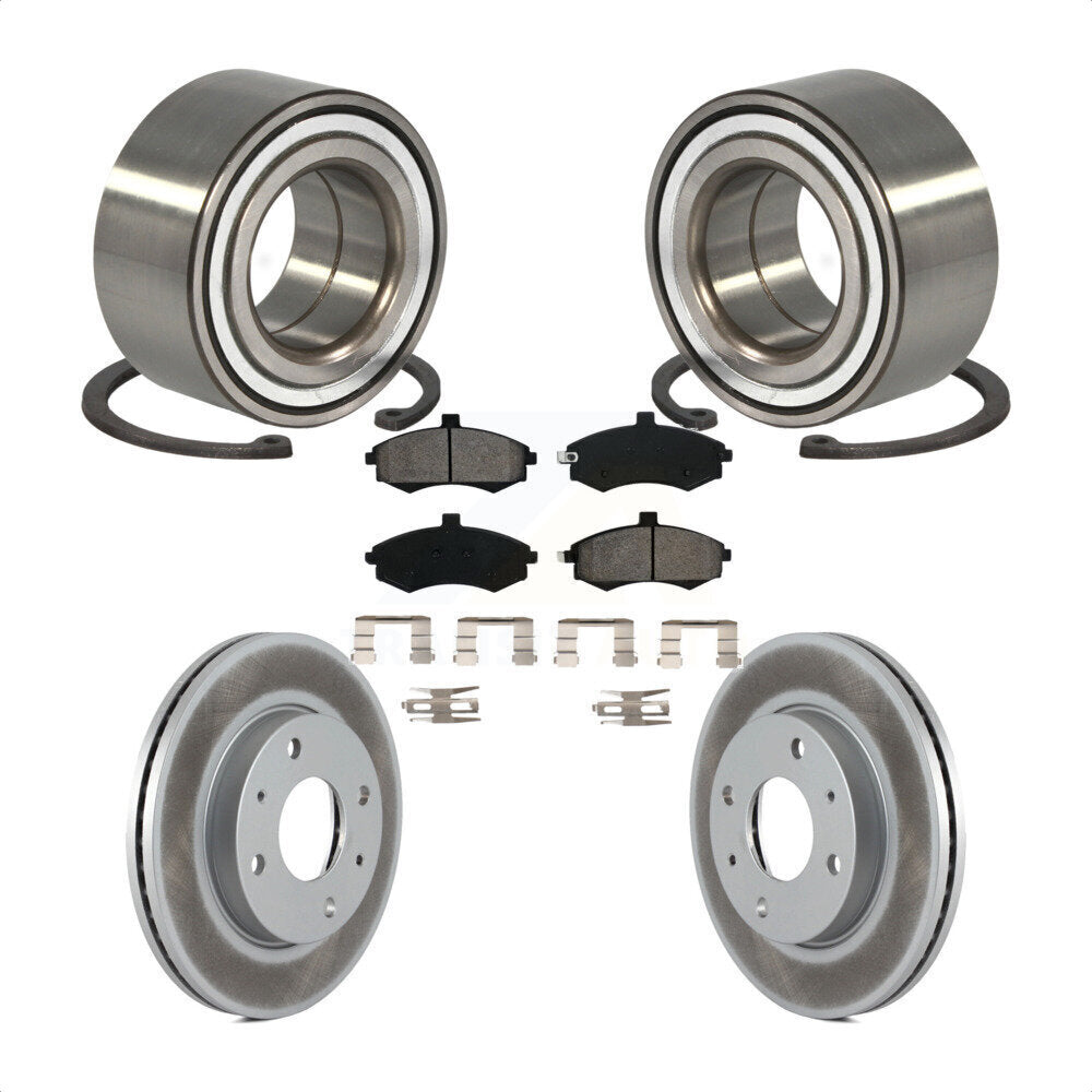 Kit de rotors et plaquettes de frein à disque enduits de roulement de roue avant pour Hyundai Elantra