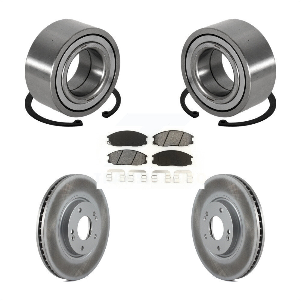 Kit de rotor et de plaquettes de frein à disque revêtus de roulement de roue avant pour Kia Amant 2004 – 2006