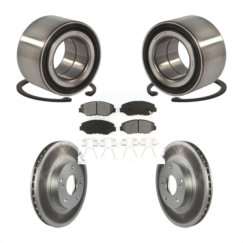 Kit de rotors et plaquettes de frein à disque enduits de roulement de roue avant pour Honda Civic