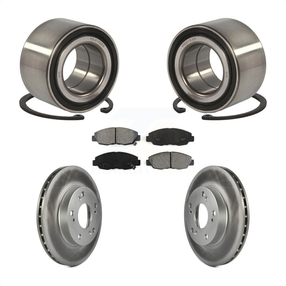 Kit de rotors et plaquettes de frein à disque enduits de roulement de roue avant pour Honda Civic