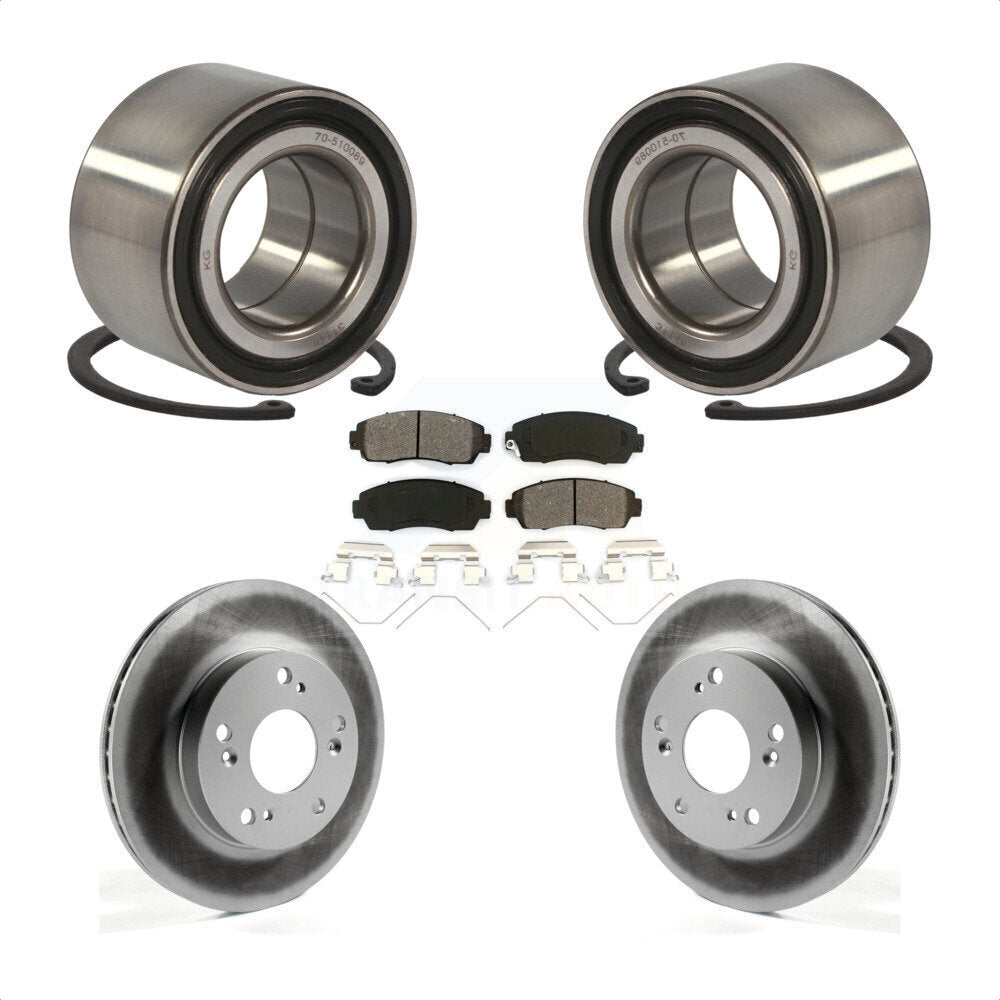 Kit de rotors et plaquettes de frein à disque enduits de roulement de roue avant pour Honda Civic
