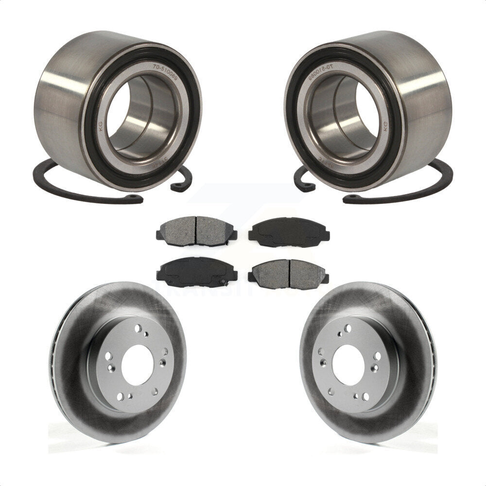 Kit de rotors et plaquettes de frein à disque enduits de roulement de roue avant pour Honda Civic