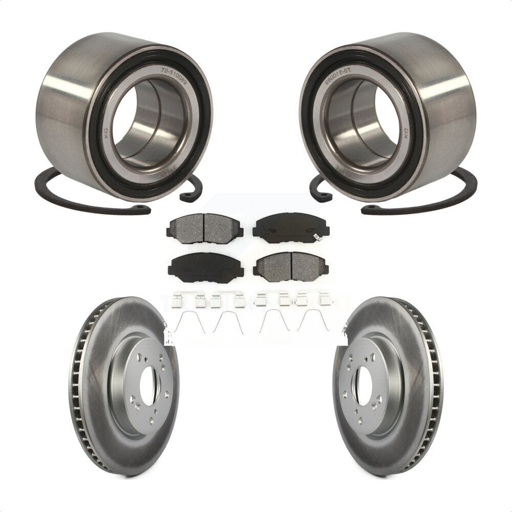 Kit de rotors et plaquettes de frein à disque enduits de roulement de roue avant pour Honda Civic