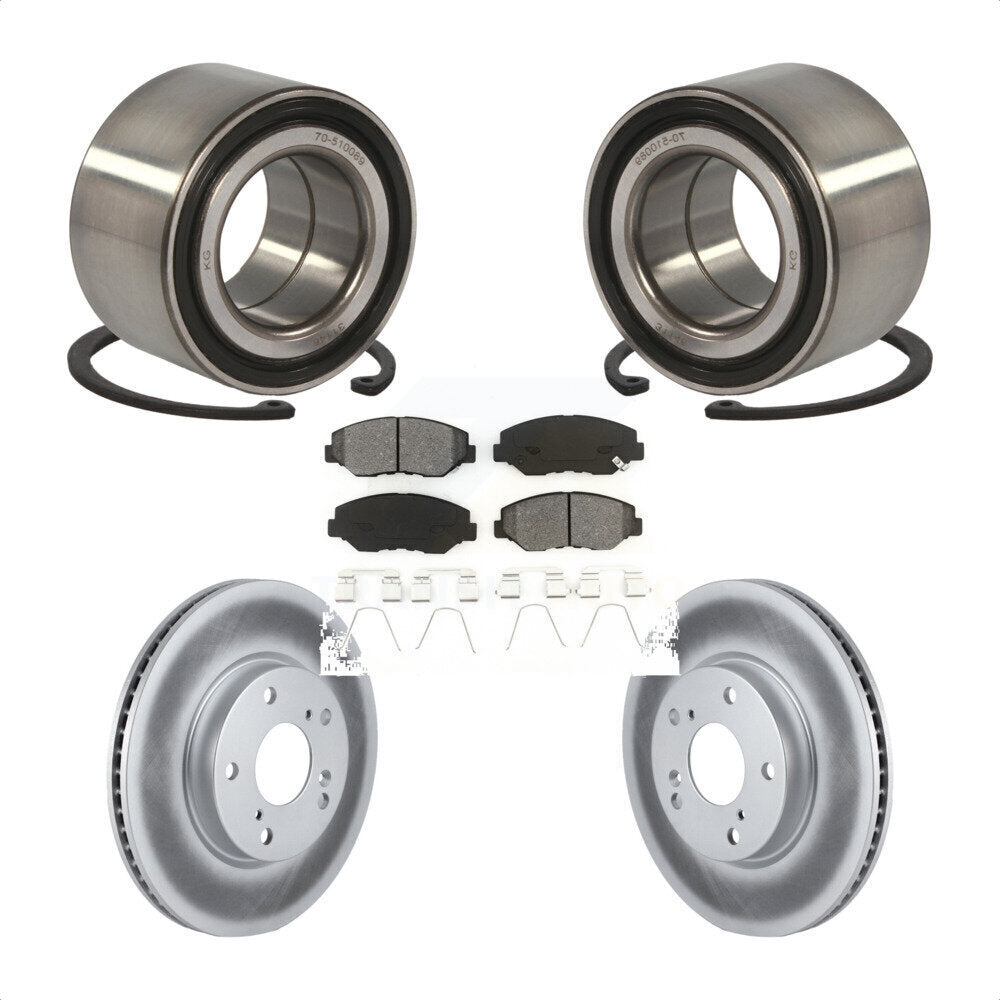 Kit de rotors et plaquettes de frein à disque enduits de roulement de roue avant pour Honda Civic