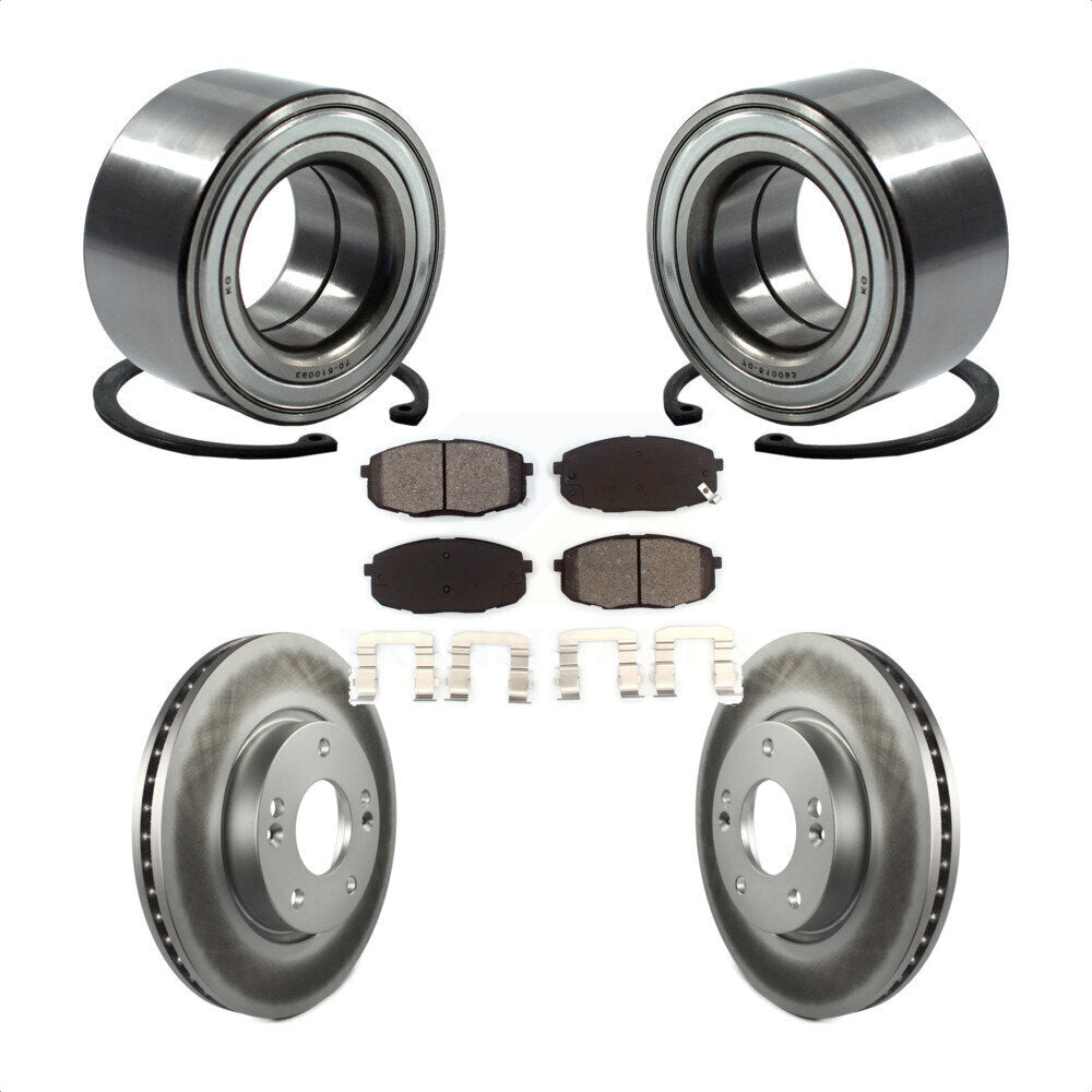 Kit de rotors et plaquettes de frein à disque enduits de roulement de roue avant pour Hyundai Elantra