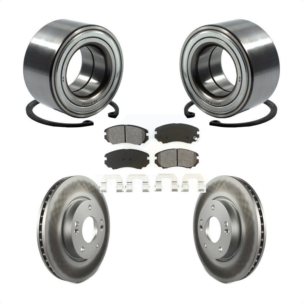 Kit de rotors et plaquettes de frein à disque enduits de roulement de roue avant pour Kia Sou 2012 – 2013