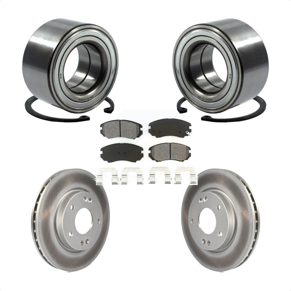Kit de rotors et plaquettes de frein à disque enduits de roulement de roue avant pour Hyundai Elantra