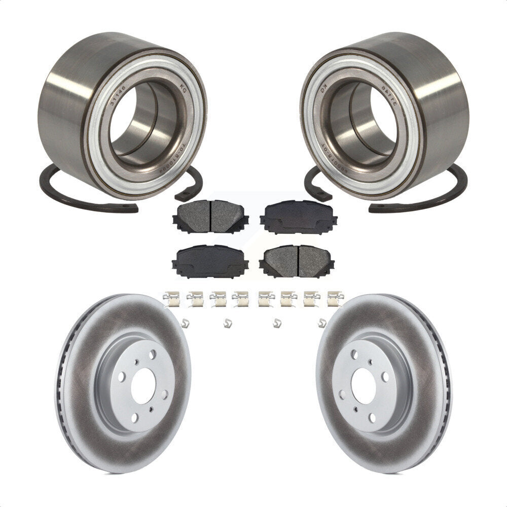 Kit de rotors et plaquettes de frein à disque enduits de roulement de roue avant pour Toyota Yaris