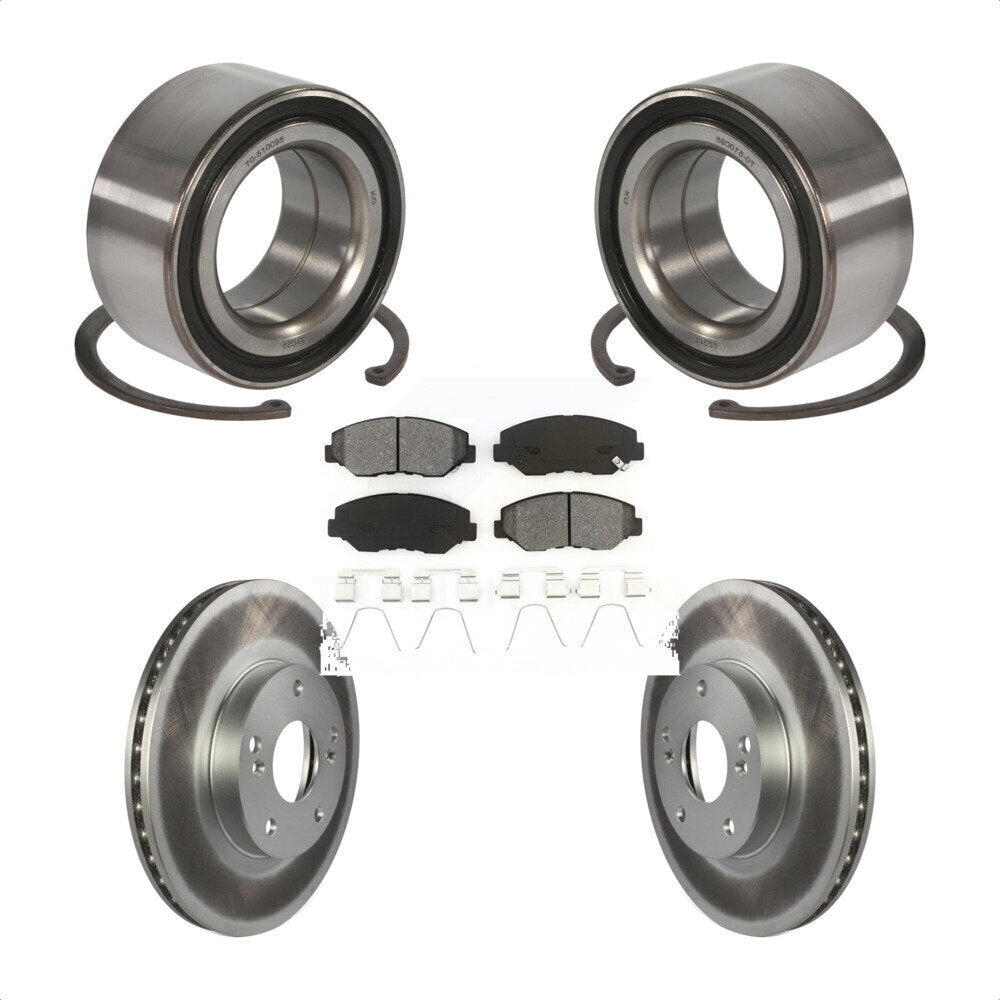 Kit de rotors et plaquettes de frein à disque enduits de roulement de roue avant pour Honda Accord