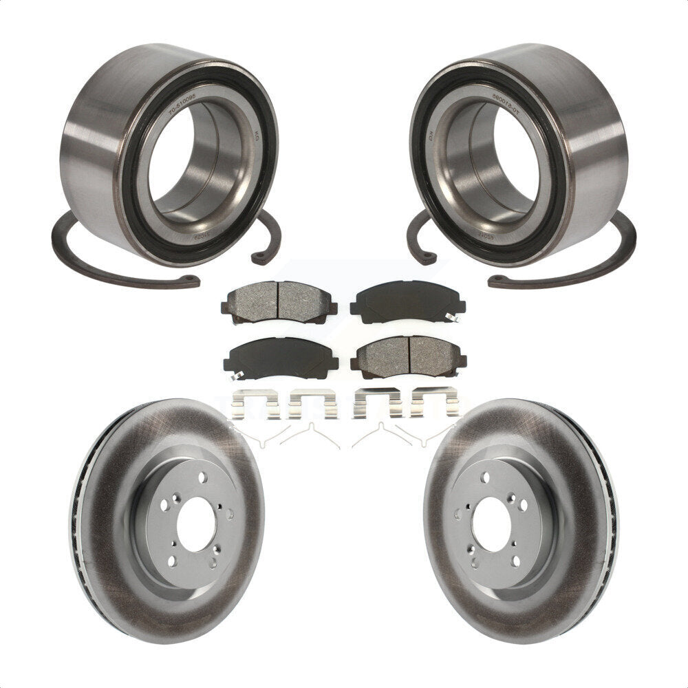 Kit de rotors et plaquettes de frein à disque revêtus de roulement de roue avant pour Acura T 2009 – 2014