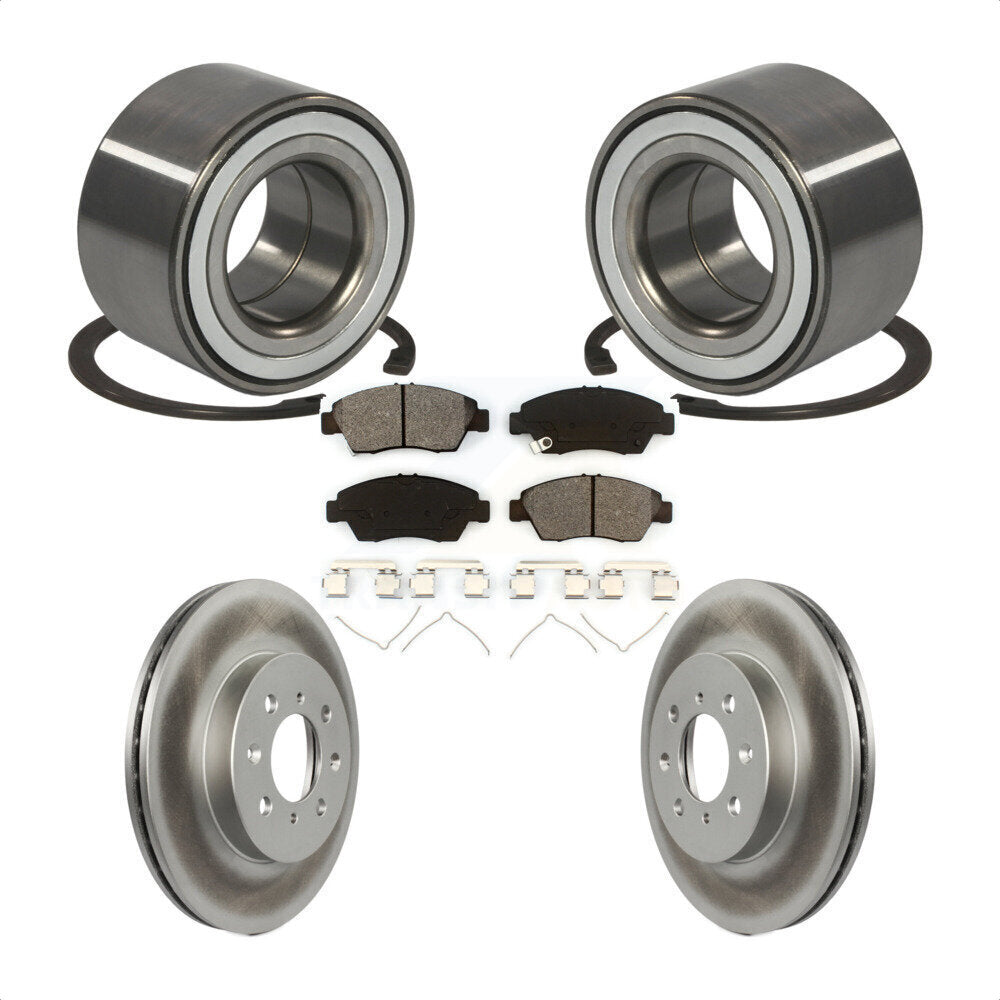 Kit de rotors et plaquettes de frein à disque enduits de roulement de roue avant pour Honda Fit