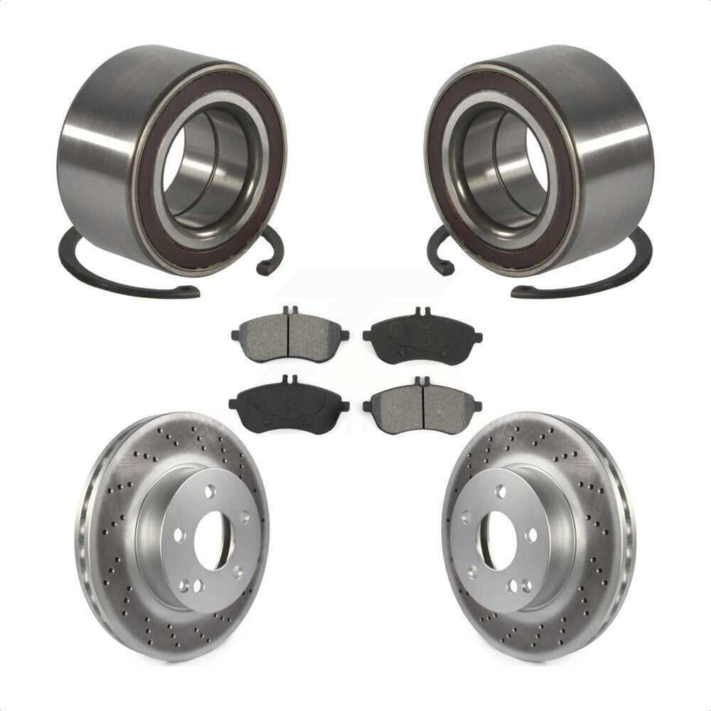 Kit de rotors et plaquettes de frein à disque enduits de roulement de roue avant pour Mercedes-Benz C30