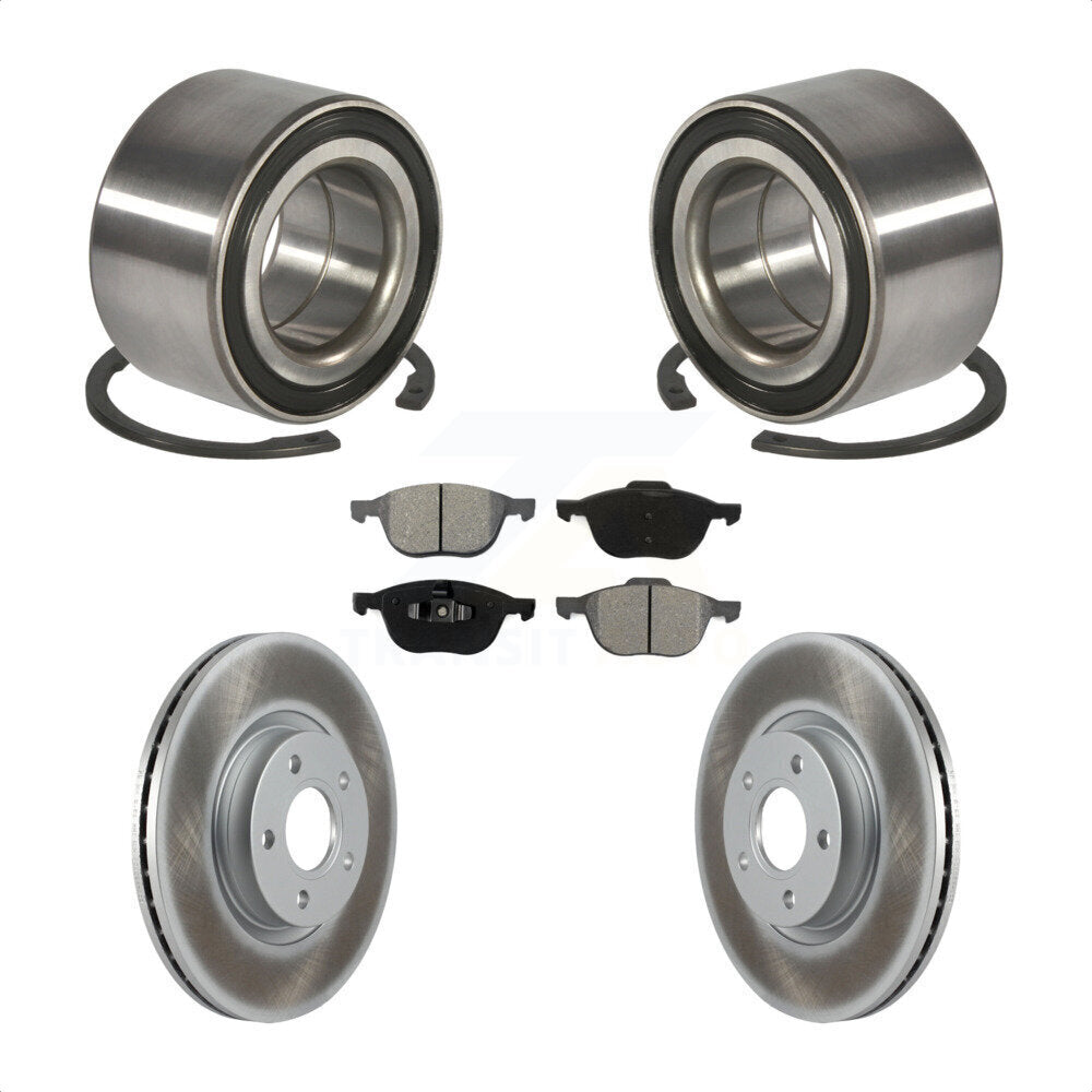 Kit de rotors et plaquettes de frein à disque enduits de roulement de roue avant pour Ford Escape C-Max
