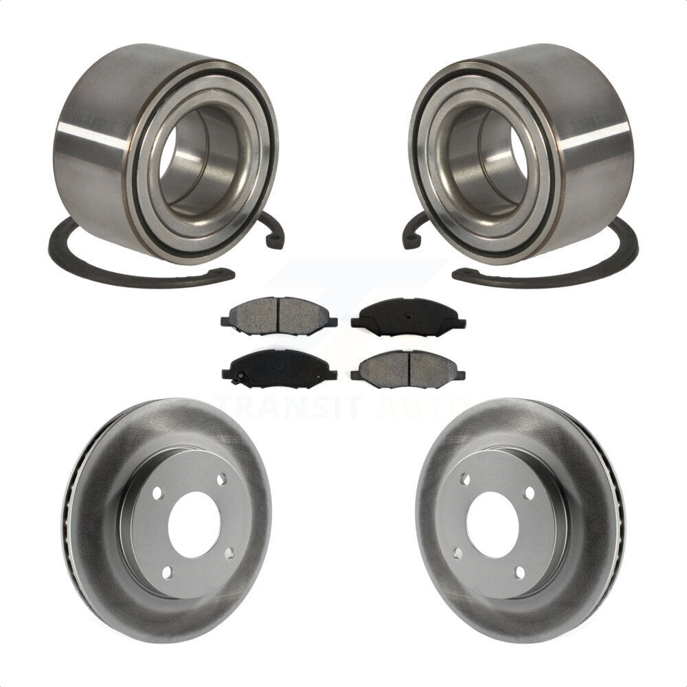 Kit de rotor et de plaquettes de frein revêtus de roulement de roue avant, pour Nissan Versa 2010 2011 1.6