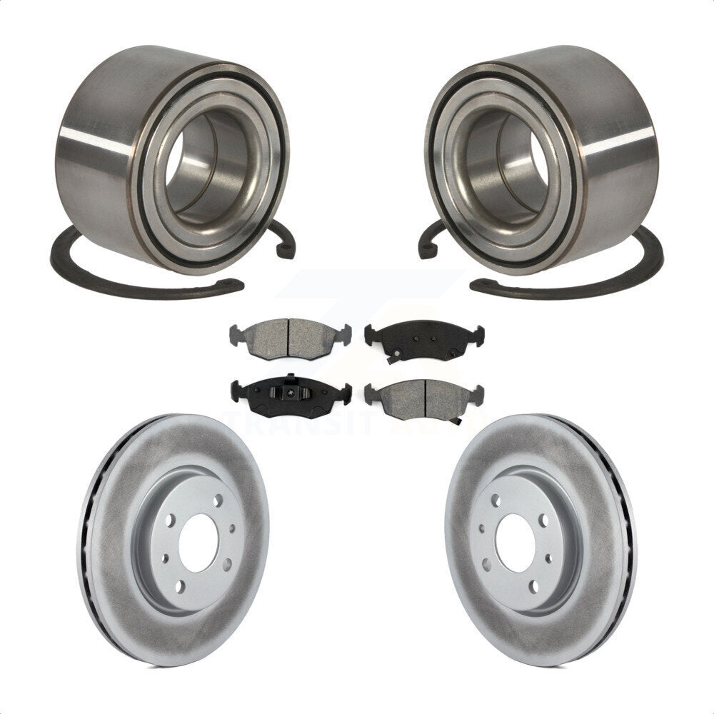 Kit de rotors et plaquettes de frein à disque enduits de roulement de roue avant pour Fiat 500