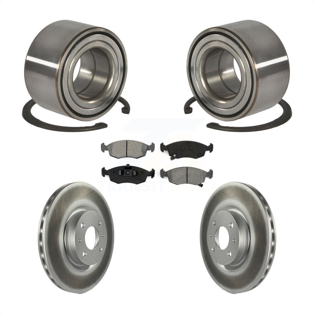 Kit de rotors et plaquettes de frein à disque enduits de roulement de roue avant pour Fiat 500