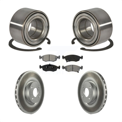 Kit de rotors et plaquettes de frein à disque enduits de roulement de roue avant pour Fiat 500