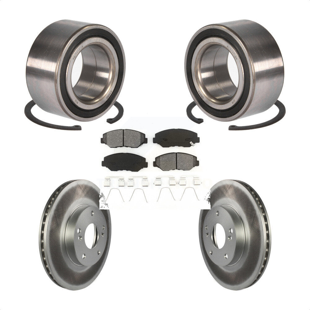 Kit de rotors et plaquettes de frein à disque enduits de roulement de roue avant pour Honda Accord