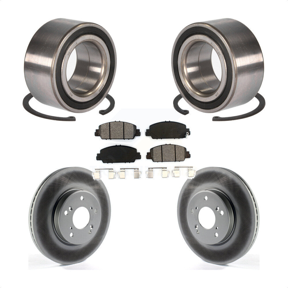 Kit de rotors et plaquettes de frein à disque enduits de roulement de roue avant pour Honda Accord