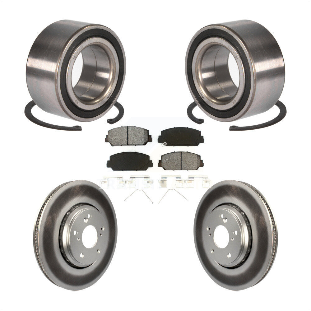Kit de rotors et plaquettes de frein à disque enduits de roulement de roue avant pour Honda Accord