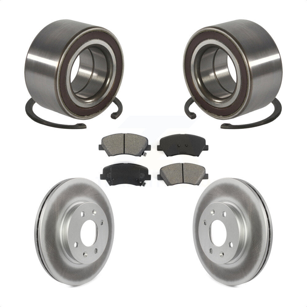 Kit de rotors et plaquettes de frein à disque enduits de roulement de roue avant pour Kia Rio KBB-10183
